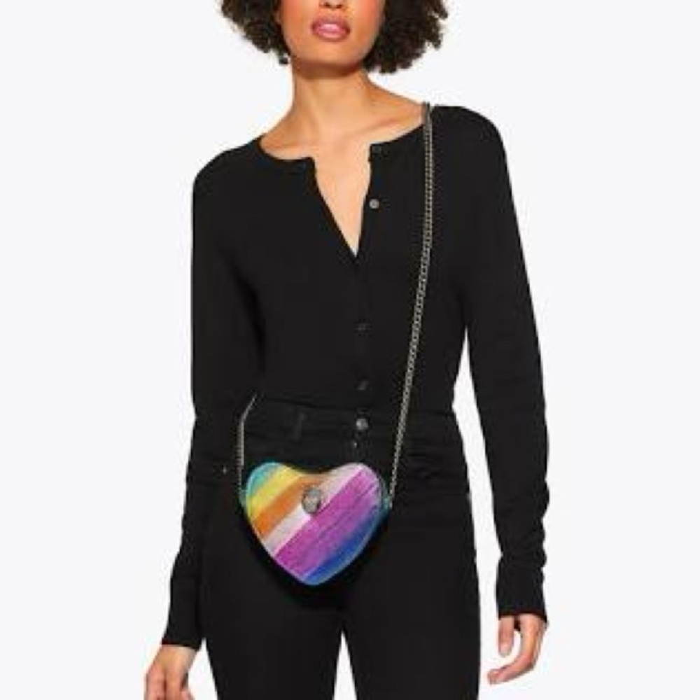 Rainbow Heart-Shaped Crossbody Bag